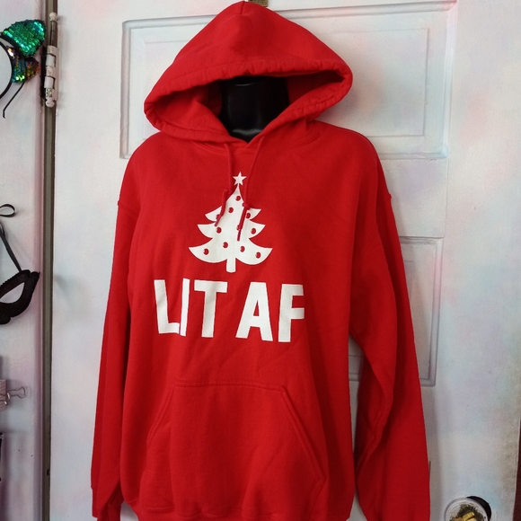 Lit AF comfy and warm Christmas hoodie! Unisex! - Picture 2 of 4